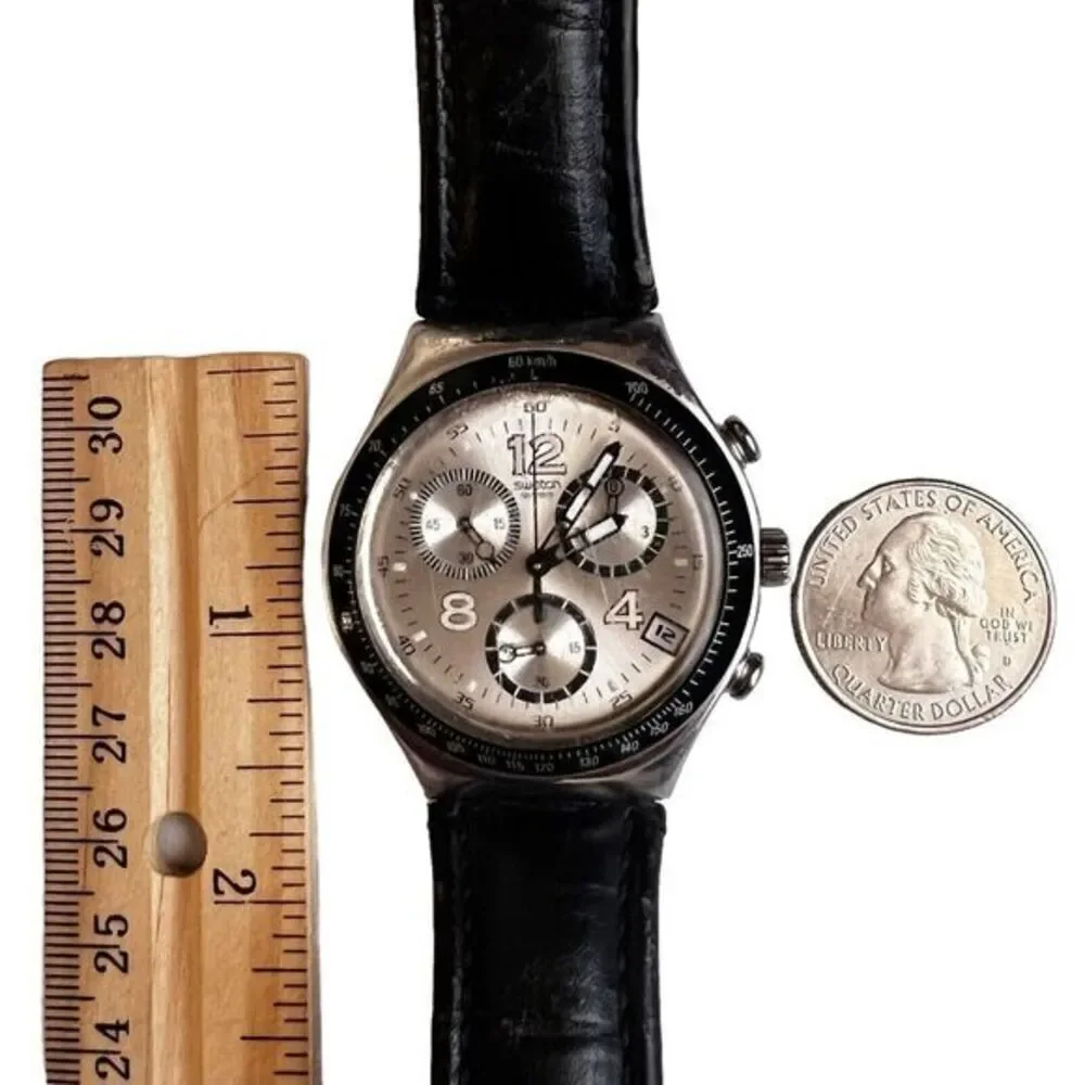 Vintage Men's Swatch Irony Chronograph Watch 4 Jewels‎ V8 Swiss Made Patented WR